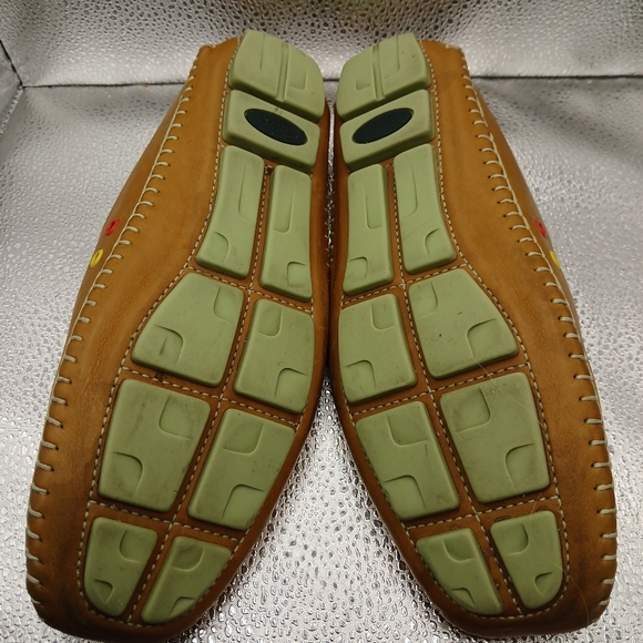1803 Anthropology Brown & Green Leather Flat Mules Women's Size 38/7.5 - Picture 7 of 9